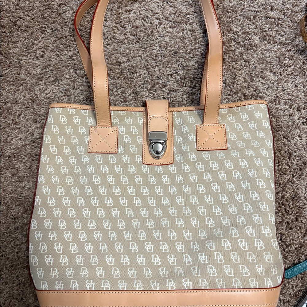 Dooney & Bourke Beige and Tan Signature Tote